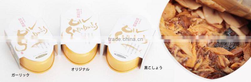 Japanese canned smoked salt fish mackerel with 3 years shelf life