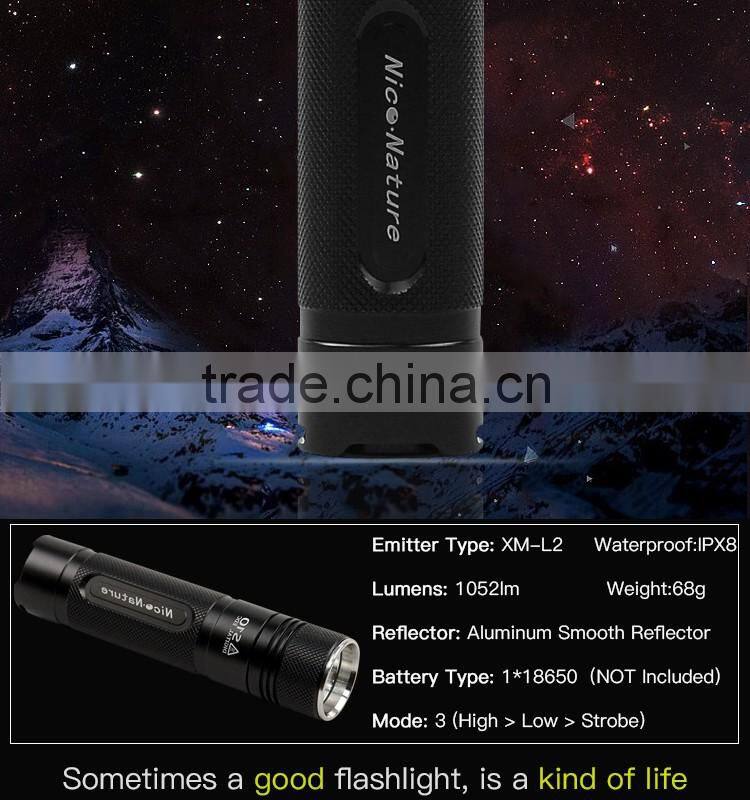 Nico Nature Factory Supply long shots XML l2 18650 rechargeable Utility flashlight