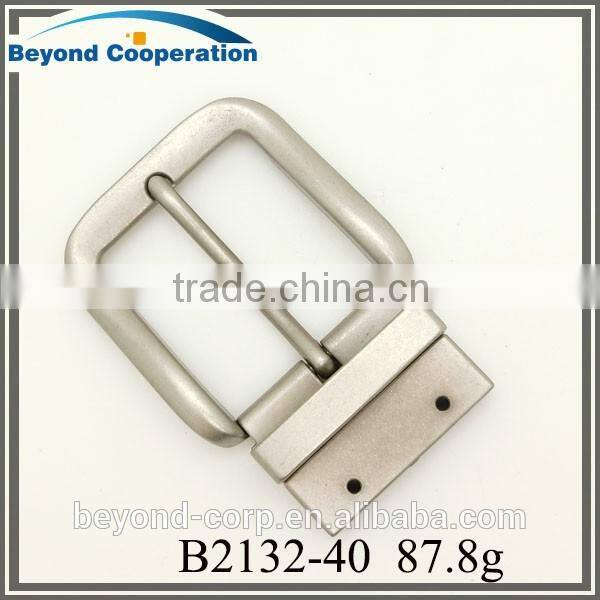 39mm matt nickel burnished screw fixed rotating belt buckle for man