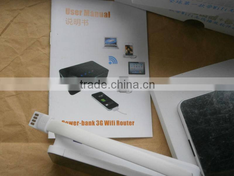 3G router with wifi media player and power bank 5200mA