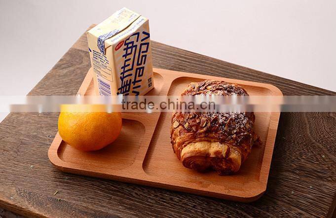 Environmental children dinnerware plate solid wood storage trays dessert furit tray