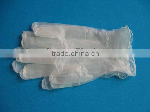disposable yellow vinyl glove/clear and blue vinyl glove