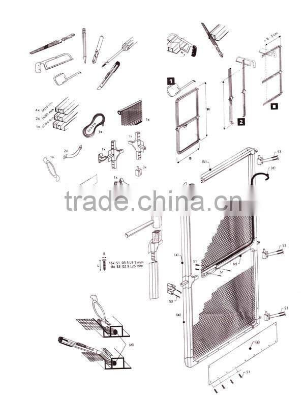 Aluminum alloy fiberglass screen door