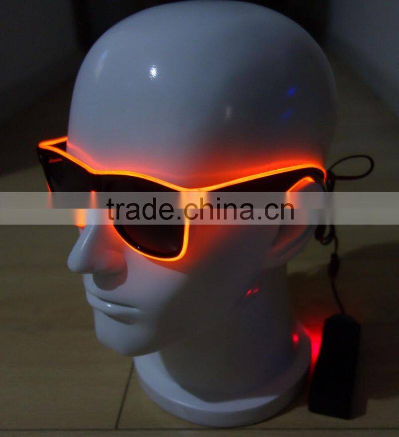 Specialize in High luminance Blue-green EL wire sunglasses / Blue-green EL sunglasses / Blue-green EL glasses