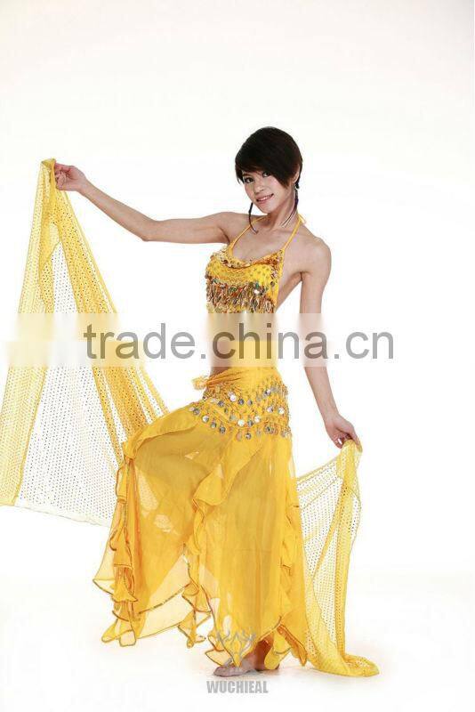 New Tribal Sexy India Belly Dance Veil, Belly Dance Stage Performance Chiffon Veil, Belly Dance Fan Veils (SJ002)