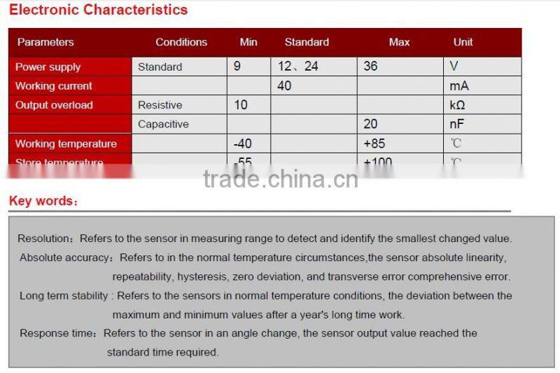 ACA610T Single-Axis High Precision Analog Inclinometer With Full Temperature Compensation (voltage output)