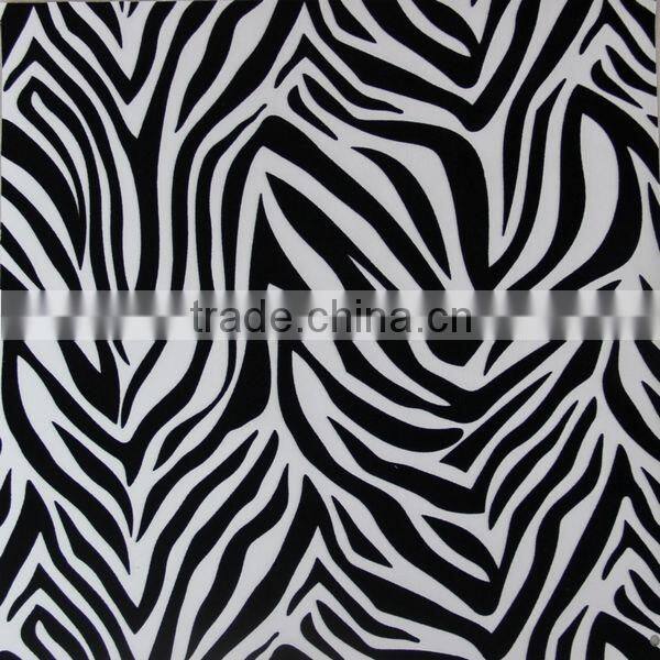 PU leather material surface transfer big zebra design for sofa leather usage