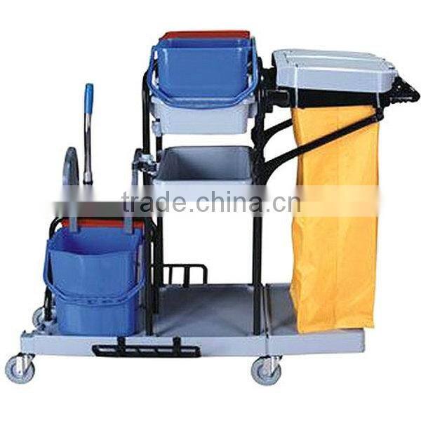 Multi Layers Stainless Steel Clean Service Trolley,Kitchen Wheel Clean Trolley with Mops