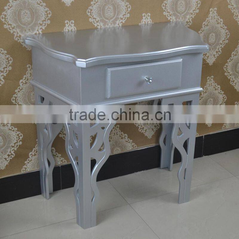 European style antique solid wood silver cabinet with 1 drawer