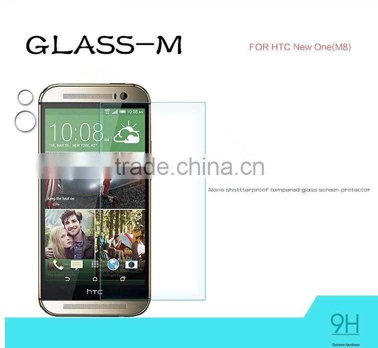 mobile phones accessories/cell phones accessories tempered glass screen protector for HTC One M8