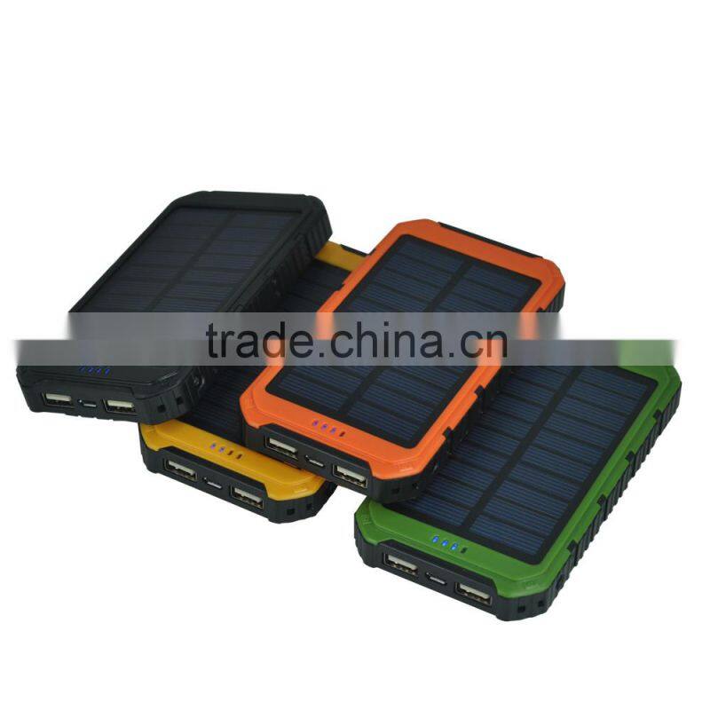 Outdoor Travel Waterproof Solar Power Bank Portable Solar 8000mah Battery For Mobile Phone Charger Power Bank