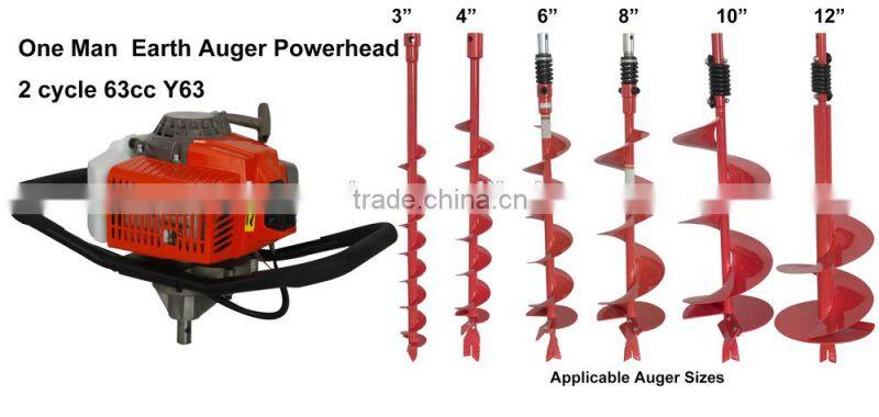 One Man Earth Auger with 63cc Chinese Engine