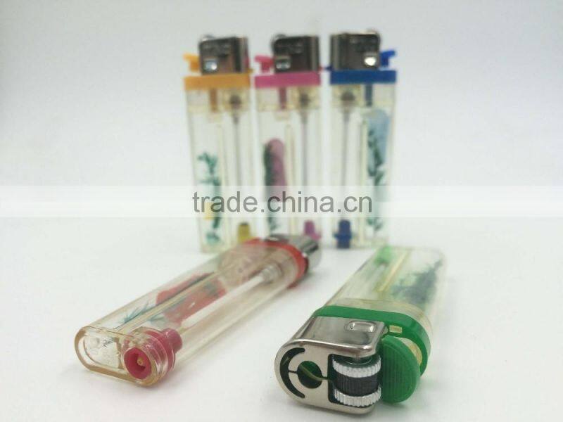 2016 the fashion plastic disposable gas flint ligter with ISO9994