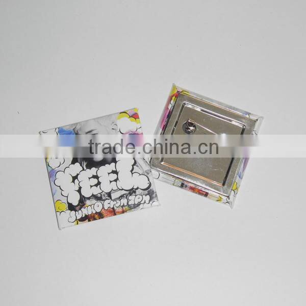 Advertisement and promotional tin bottom badge with safety pin