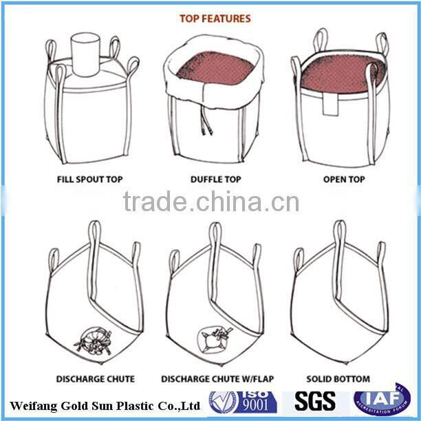 one ton bulk bag,Baffle jumbo bags, Q-bag,bulk bag for packing,bulk container liner bag