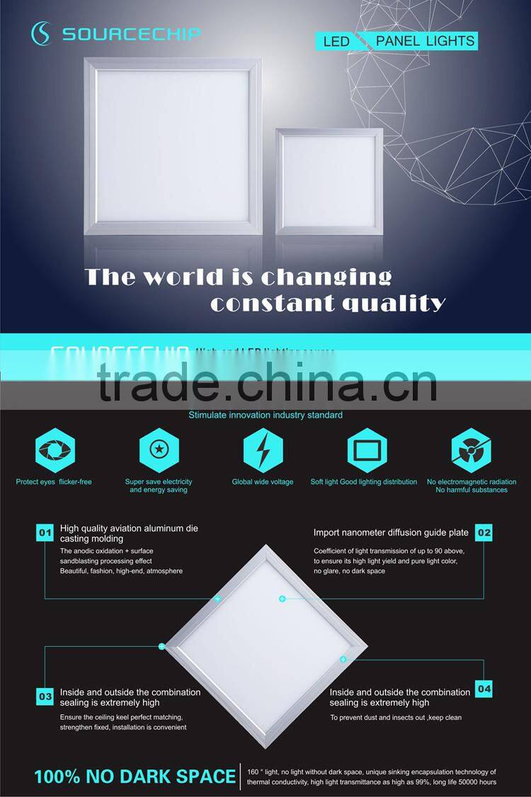 2016 hot sell 40w led panel light 600*600 led flat ceiling panel light ultra thin warranty 3 years