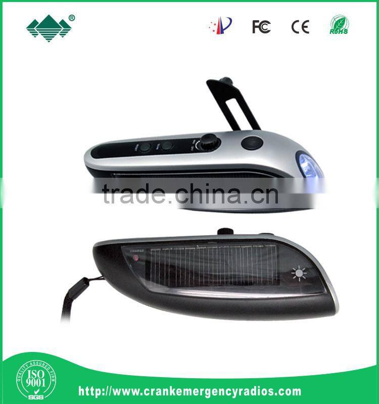 Long-range LED Torch Dynamo Hand Crank and Solar LED Torch Radio