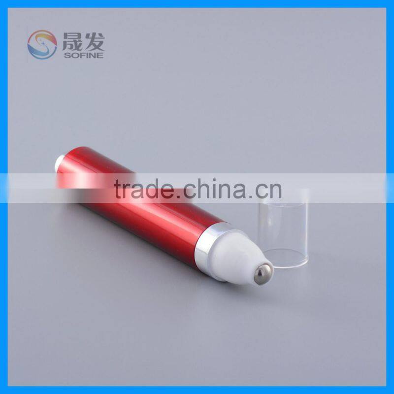 Airless pump eye roll on push tube