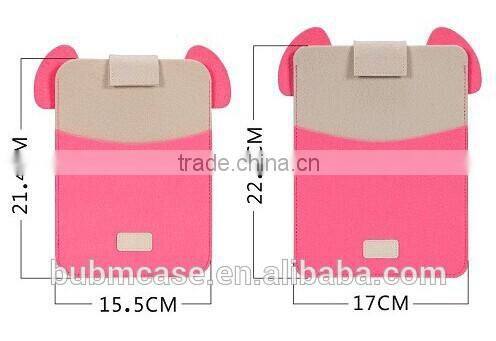 Red Color 7.9 inch Wool Felt Tablet Case Cute Cartoon Pig Bag Tablet Sleeve Tablet Pouch