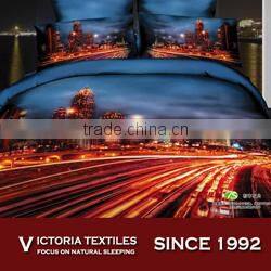 busy city pattern printed bedding home textiles sets 100% cotton 3D