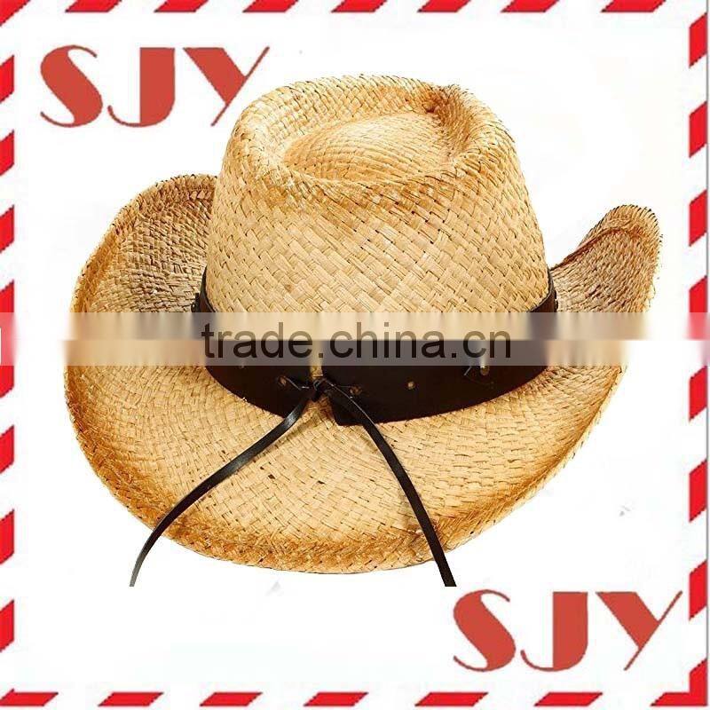 Wide brim mexican straw cowboy hats for ladies