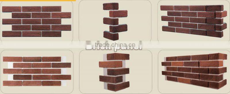 Natural look thin brick panel for outdoor decoration