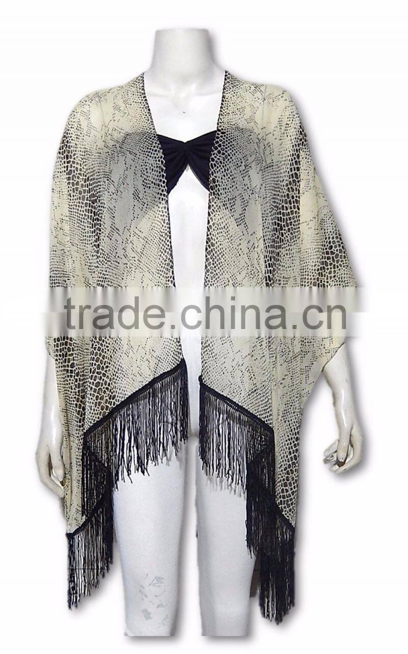 printed poly chiffon beach wear