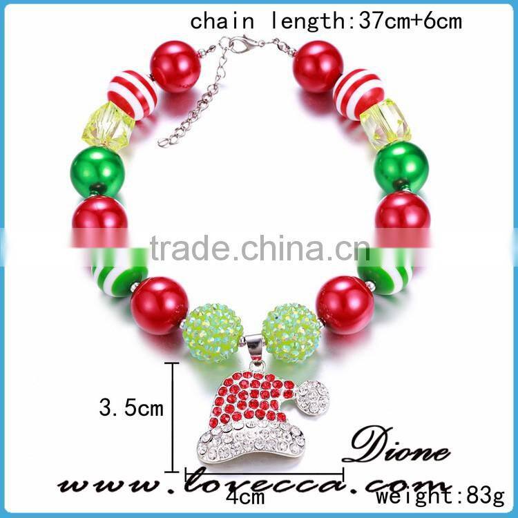 Colorful Glass Bead Handmade Christmas adjustable size Bracelet With Snowman Hat