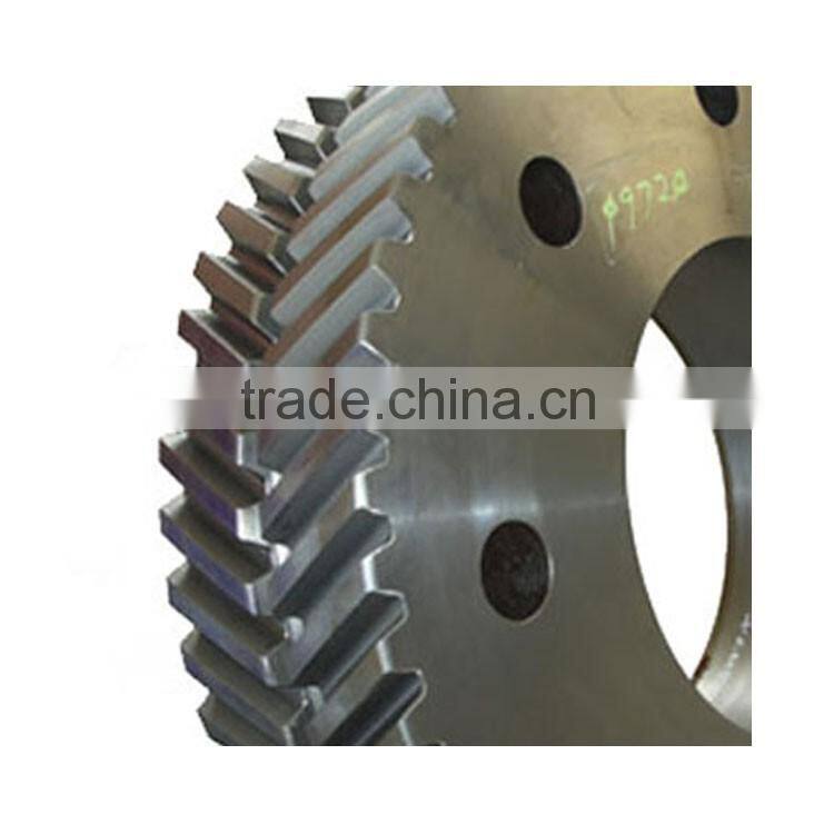 Wheel crown herringbone gear and shaft