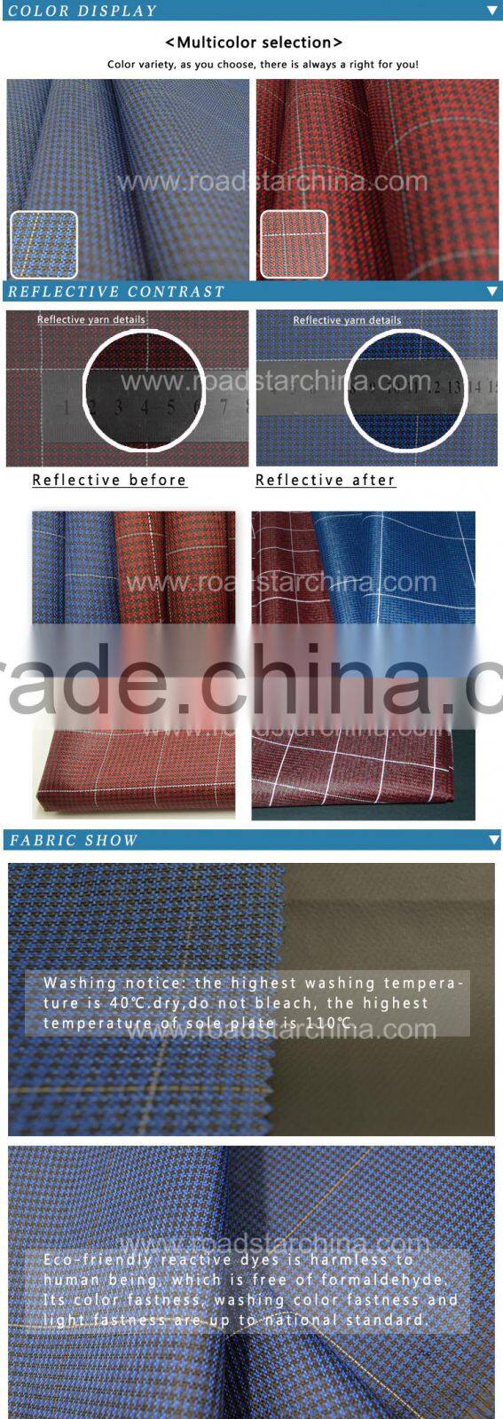 Yarn dyed reflective fabric for bag