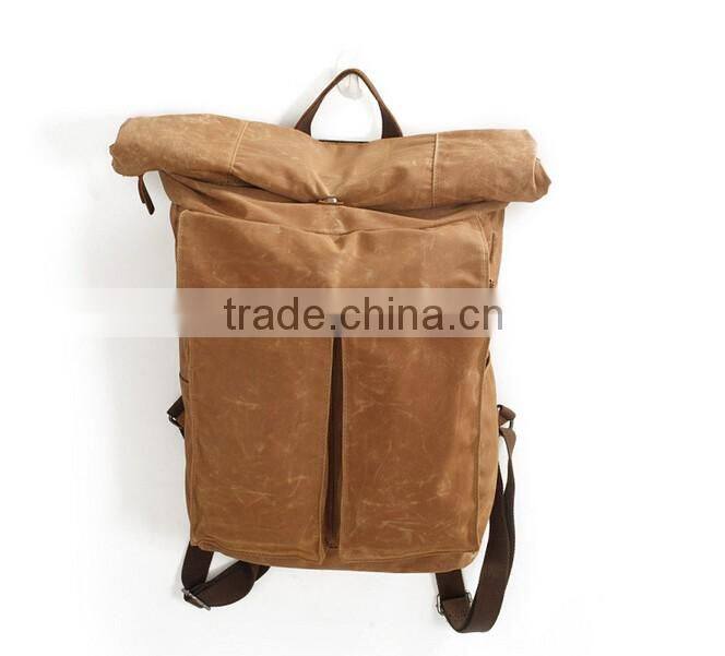 Custom design top grain vintage leather backpack bag outdoor backpack