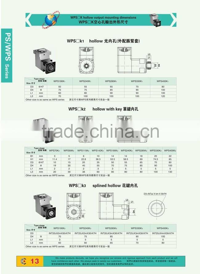 PS WPS Precision Planetary Gear Box