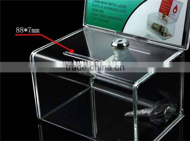 wholesale acrylic donation box with lock