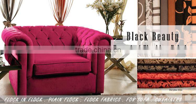 Luxury sofa fabric polyester non woven fabric flocking velvet