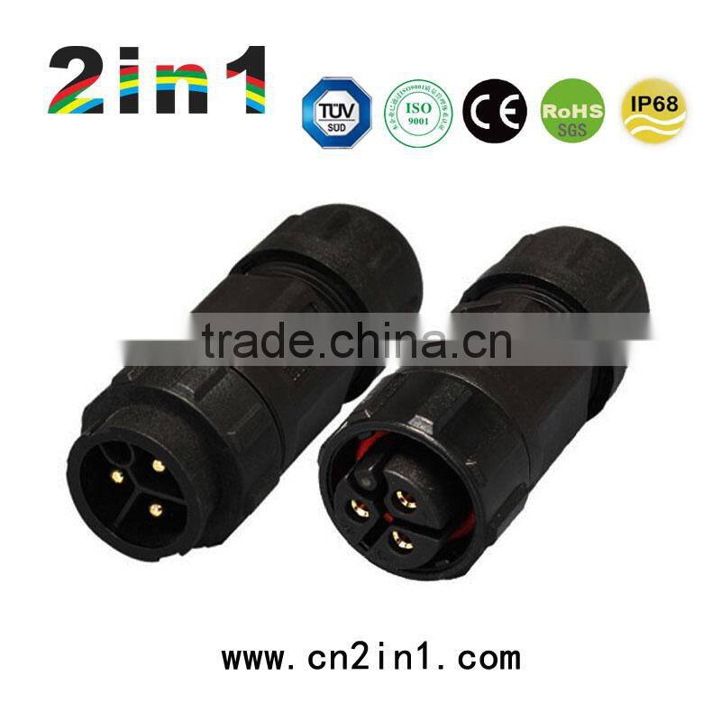 SK19 3pin IP68 20A Nylon Solder Electric Cable Wire Waterproof Connector bayonet type