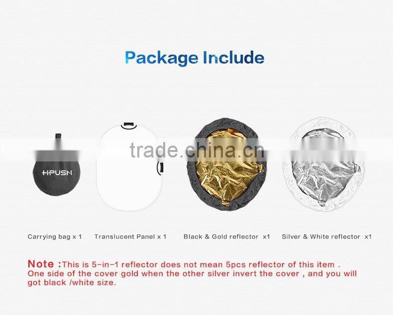HPUSN 80x100cm 5 in 1 Portable Collapsible Light Photography Reflector for Studio Multi Photo