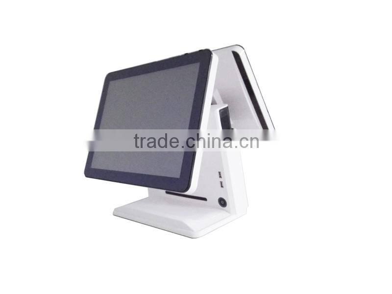 Hot sale 15 inch dual screen pos system with big memory