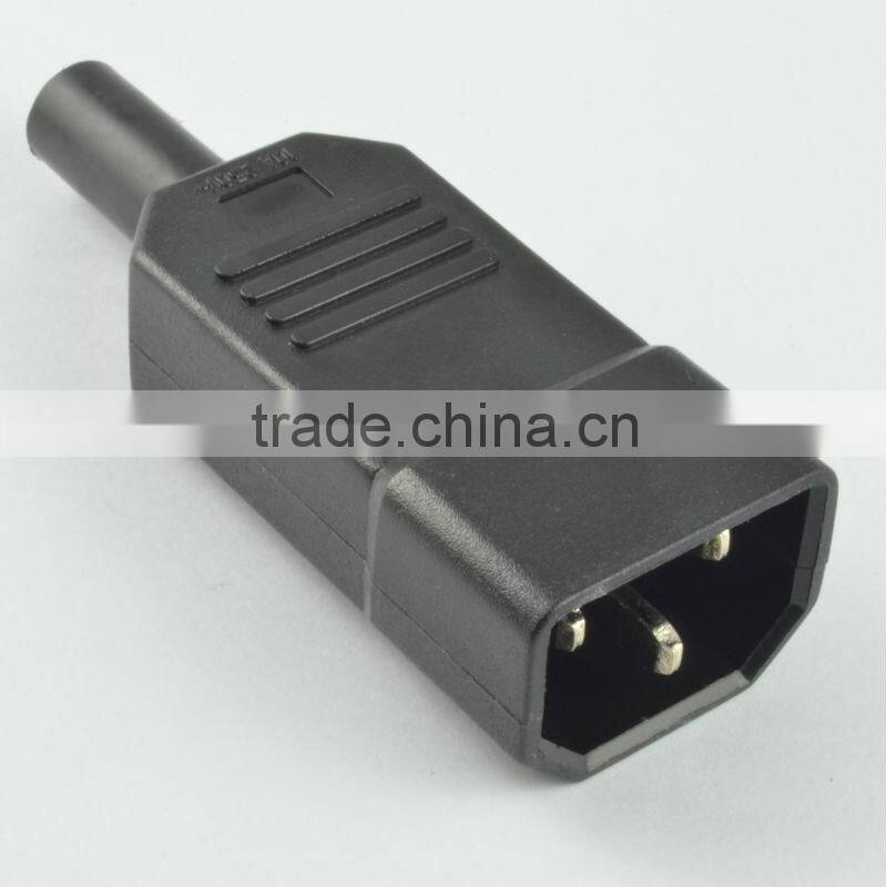 Top selling alibaba Industrial plug IEC 320 C14 male power cord plug