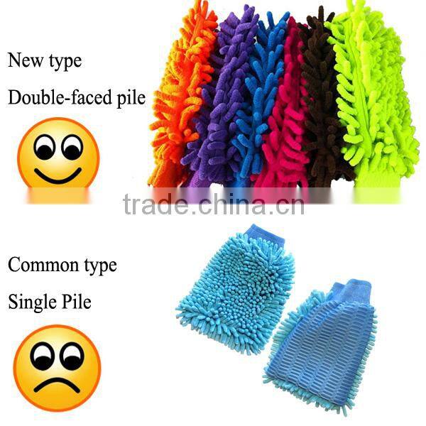 Microfiber Premium Car Wash Mitt ,Dual Sided Chenille Glove Cleaning Cloth Towel for Car, Wood, Furniture & Glass
