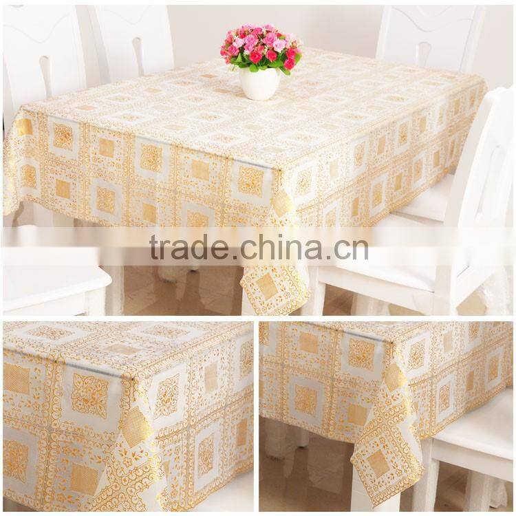 gold stamping printed PVC table cloth / PVC vinyl table cloth