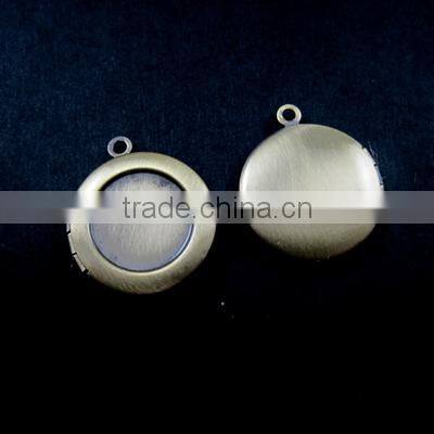 14mm setting size vintage brass bronze round base tray bezel locket pendant supplies 1111039