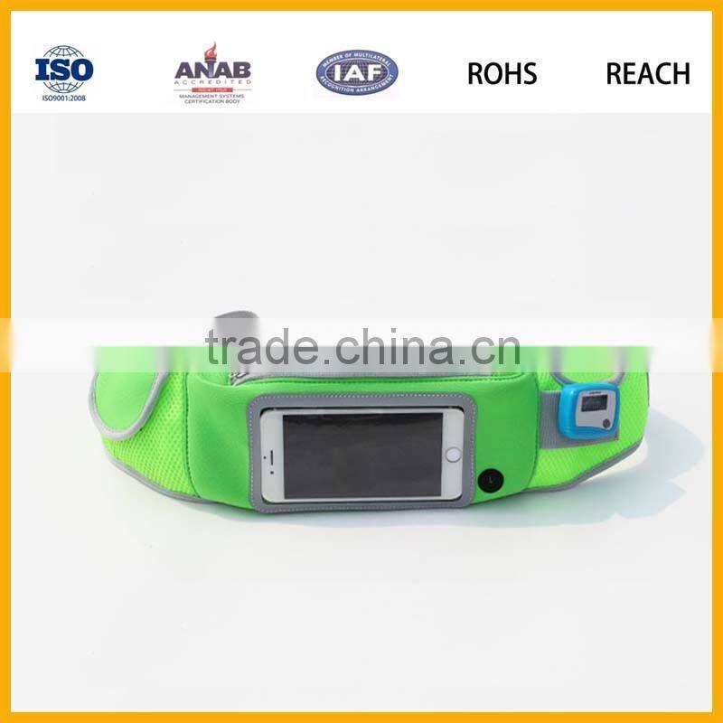 Sport running waist belt band with PVC pouches