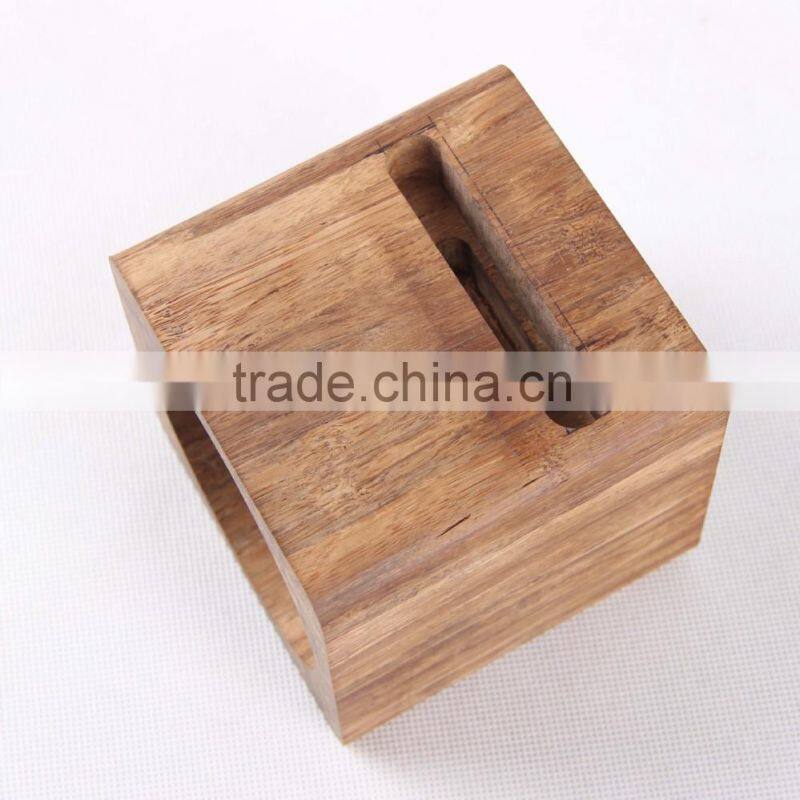 Mini wooden mobile phone loud-speaker
