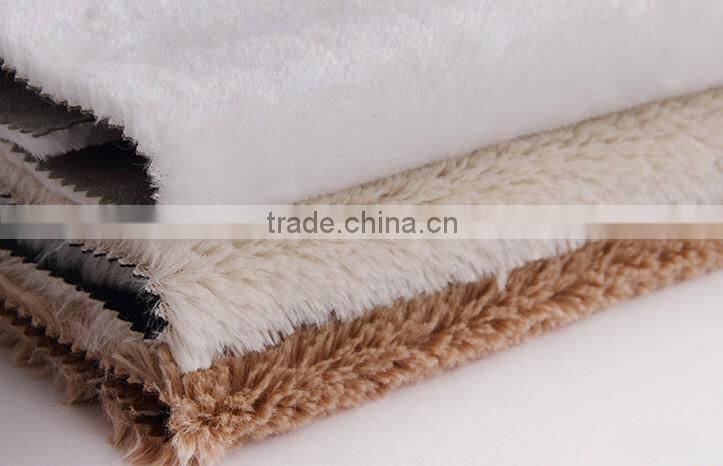 100% Polyester manufacture bonded composite plush fabric for sofa for home textile