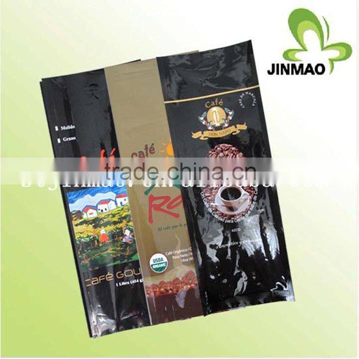 Side gusset aluminum coffee bag with valve