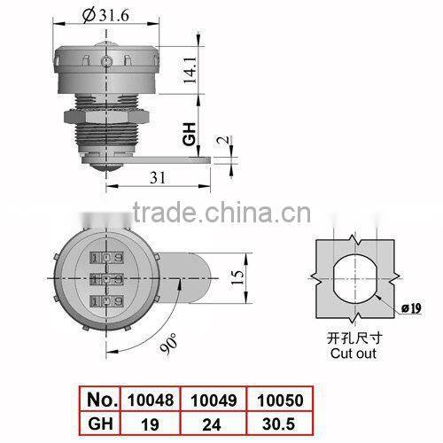 Office furniture lock