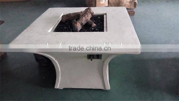 Square Magnesia Gas Fire Pit Table