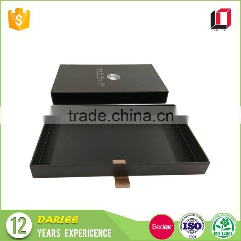 Alibaba China supplier custom grey cardboard black matte drawer paper box