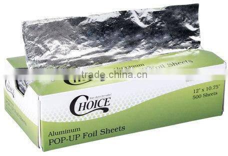 embossed aluminum pop-up foil sheets for kitchen use