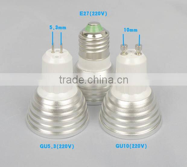 16 Colors changing RGB LED Lamp 3W E27 85-265V white light bulb RGB LED Bulb Lamp Spot with Remote Control